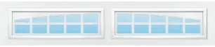 Arched Stockton 10-Pane Ranch decorative window insert — Richards-Wilcox Milestone garage door, Toronto & the GTA