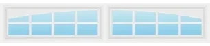 Arched Stockton 8-Pane Ranch decorative window insert — Richards-Wilcox Milestone garage door, Toronto & the GTA