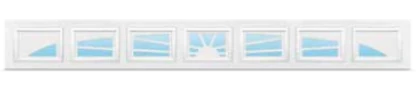 Sunburst 7 decorative window insert — Richards-Wilcox Canton garage door, Toronto & the GTA