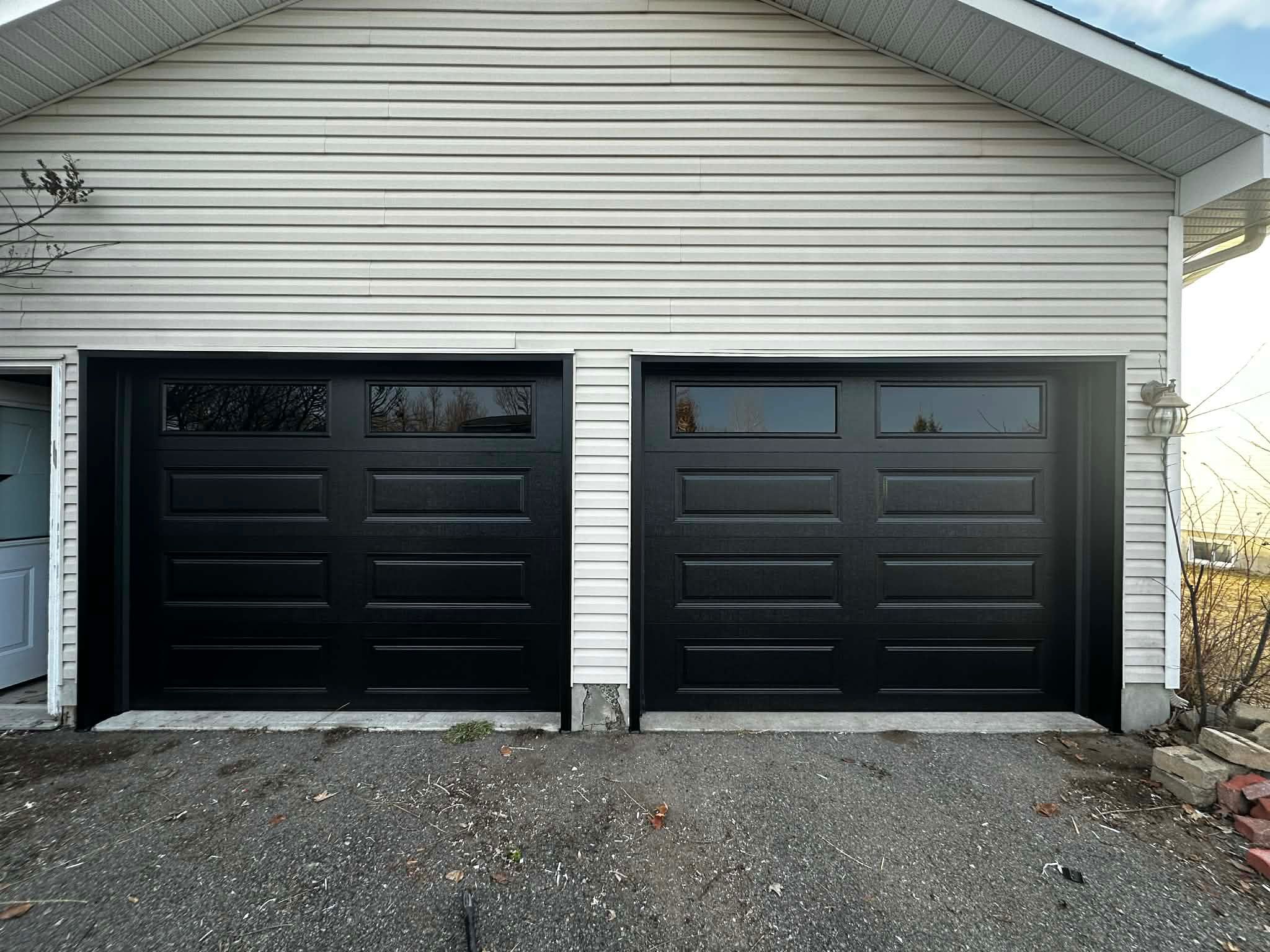 New beautiful garage door after